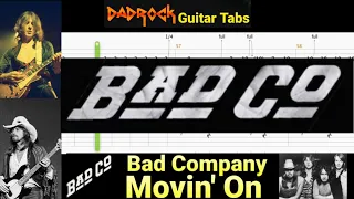 Movin' On - Bad Company - Lead Guitar TABS Lesson