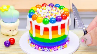Miniature Rainbow Chocolate Cake Decorating 🌈 Tiny Rainbow Chocolate Cake By Yummy Bakery