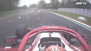 Kimi Raikkonen's reaction on Bottas and Russells Crash (Team Radio + Onboard)