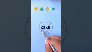 Emoji satisfying creative art  #SaveTheEarth #painting #Shorts