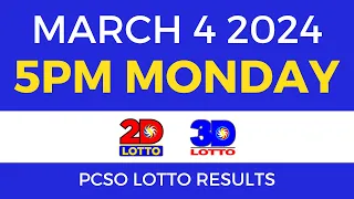 Lotto Result March 4 2024 5pm Swertres Ez2 PCSO