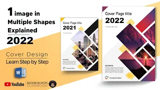 How to Cover page or front page Design 2022 one image in multiple shapes MS word | fully explained