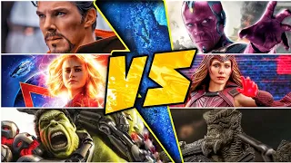 Doctor Strange vs Vision, Captain Marvel vs Scarlet Witch (Sunday with SUPERBATTLE)