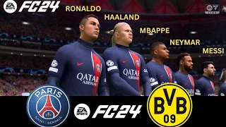 WHAT HAPPEN IF MESSI, RONALDO, MBAPPE, NEYMAR, PLAY TOGETHER ON PSG VS DORTMUND