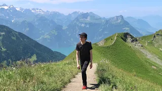 Hiking 5 miles on the Stoos Ridge, Switzerland