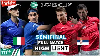 Jannik Sinner / Lorenzo Sonego vs Novak Djokovic / Miomir Kecmanovic SF Highlights | Davis Cup 2023