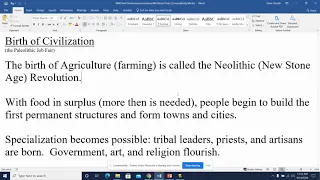 Unit 1 - Story 3 - The Neolithic Revolution and Dawn of History