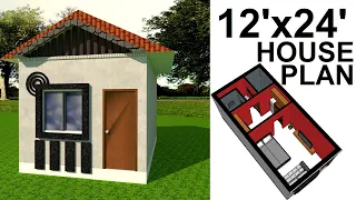 12' X 24' FEET HOUSE PLAN /GHAR KA NAKSHA 12 feet by 24 feet/2BHK PLAN/288 Sq Ft Ghar ka Plan/ FRONT