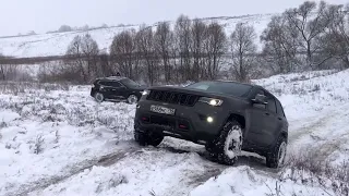 Зимний оффроад НАКОНЕЦ-ТАКИ! Jeep Grand Cherokee TrailHawk, BMW X5, Range Rover, Subaru и две Нивы