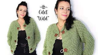 Crochet Gilet "Wild" I Tuto Top Down I Gilet toutes les tailles