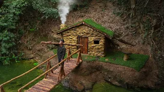 FULL VIDEO: Ending 2 Month of Survival - Building Houses Of Wood, Stone And Clay - Winter Camping