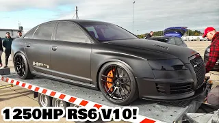 1250HP Audi RS6 V10 Sedan HPT - Top Speed, Drag Racing, Pure Sound!