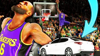 LeBron James Jumps Over a CAR In NBA 2K23 SLAM DUNK CONTEST!?