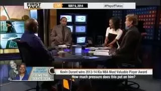 Kevin Durant Wins The MVP Award!      ESPN First Take