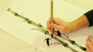 Китайская живопись Гохуа  Виталий Близнецов  Бамбук 1