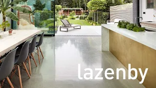 House Curious Overview: polished concrete floor and external steps