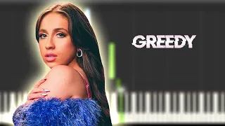 Tate McRae - greedy | Instrumental Piano Tutorial / Partitura / Karaoke / MIDI