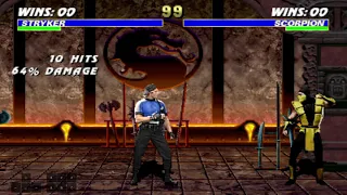 Ultimate Mortal Kombat 3 (Arcade) Stryker Combo 1 (64% Damage)