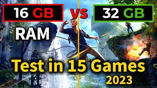 ✔️16GB vs 32GB RAM | ✔️is 16GB enough in 2023? | ✔️Test in 15 Games