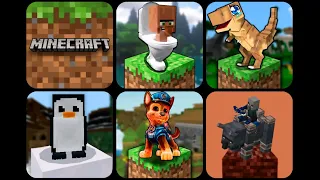 Minecraft PE, Craftsman SibidiToilet, Jurassic, Super, Creepypasta, Craftsman Revager,