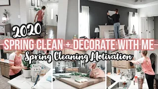 2020 SPRING CLEAN AND DECORATE WITH ME | FARMHOUSE HOME DECOR | SPEED CLEANING MOTIVATION