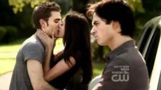 The Vampire Diaries - Elena kisses Stefan in front of Damon