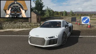 Audi R8 V10 Plus- Forza Horizon 4 (Steering Wheel logitech g920) Gameplay