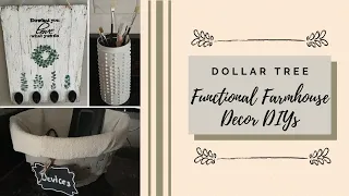 FUNCTIONAL DECOR IDEAS | DOLLAR TREE HOME DECOR | MODERN FARMHOUSE DECOR DIYS | BUDGET FRIENDLY DIYS