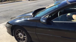 Z28 Chevy Camaro burnout getting sideways