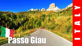 Driving in Italy. Dolomites. Passo Giau