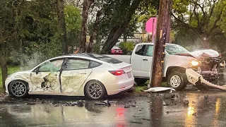 SECRET TESLA FOOTAGE PROVES PICKUP DRIVER LIED IN CRASH