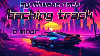 Synthwave Rock Backing Track B minor