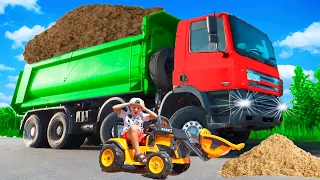 Funny stories about Trucks BRUDER, Excavator, Tractor, Dump Truck and other cars - Compilation