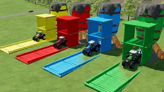 TRANSPORT OF COLORS ! ANIMALS TRANSPORTING with COLORED TRUCKS ! Farming Simulator 22
