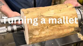 Woodturning a mallet. #woodturning #carbide chisels