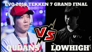 Tekken 7 EVO 2018 Grand Finals QUDANS ( Devil Jin ) vs  LOWHIGH ( Shaheen )