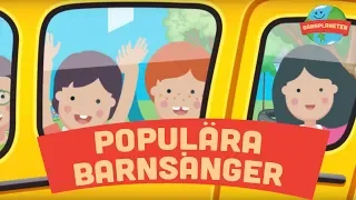 Populära barnsånger: Vipp på rumpan, Krokodilen i bilen, Klappa händerna, Hjulen på bussen m.fl.