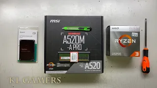 AMD Ryzen 3 3200G msi A520M-A PRO Apacer SSD Budget Gaming PC Build