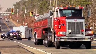 Major Fire Truck Response To A Large Forest Fire In New Jersey 3-7-23