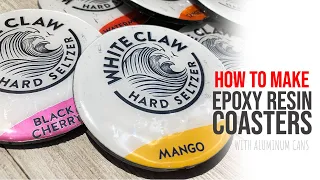 DIY White Claw Epoxy Resin Coasters