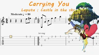 Carrying You - Laputa : Castle in the sky  Guitar Tab | Fingerstyle |Guitar Tutorial