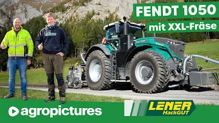 Lener Hackgut im Straßenbau | Asphalt fräsen mit Fendt 1050 Vario FAE MTH/HP | Wegepflegegerät TH3.8