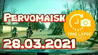 Въезд в Первомайск, проездом через город. 28 марта 2021 г. (Timelapse video)