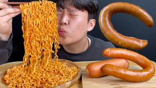 🔥불닭볶음면과 킬바사 소시지🤤 먹방 MUKBANG