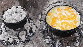 THE BEST DESSERT EVER , DUTCH OVEN COBBLER Bluegabe Style with a added GIVEAWAY!!!