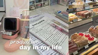 Study vlog 🍓a productive day in my life, cute stores, sunsets, strawberry sando etc.