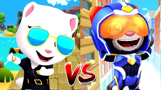 Talking Tom Gold Run Агент Анжела VS Talking Tom Hero Dash Супер Полицейский Том