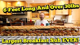 Monster Breakfast Sandwich Challenge | ManVFood | 30lbs | World record