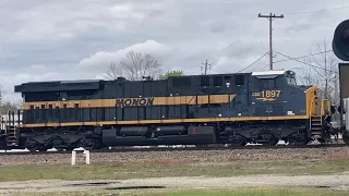 CSX 5305 Leads Long CSX M492 NB Manifest Train With CSXT 1897 Monon Heritage Unit Hamlet NC