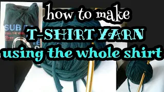 T-shirt yarn - how to make t-shirt yarn / DIY- t-shirt yarn / continuous strand